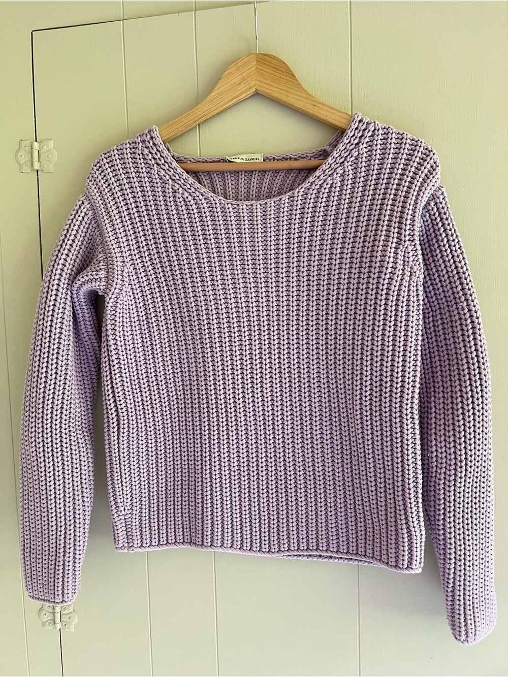 Mansur Gavriel Lavender Crewneck Chunky Knit Sweater